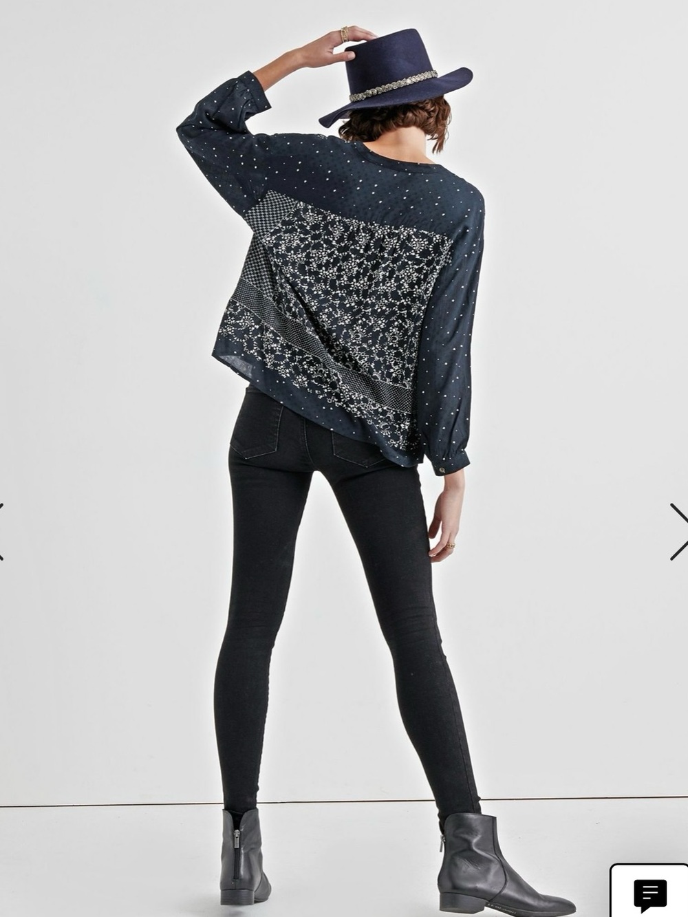 Lucky Brand Stars Print Peasant Blouse Size L - Picture 9 of 9